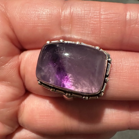 Amethyst Sterling Silver overlay ring - Picture 6 of 7